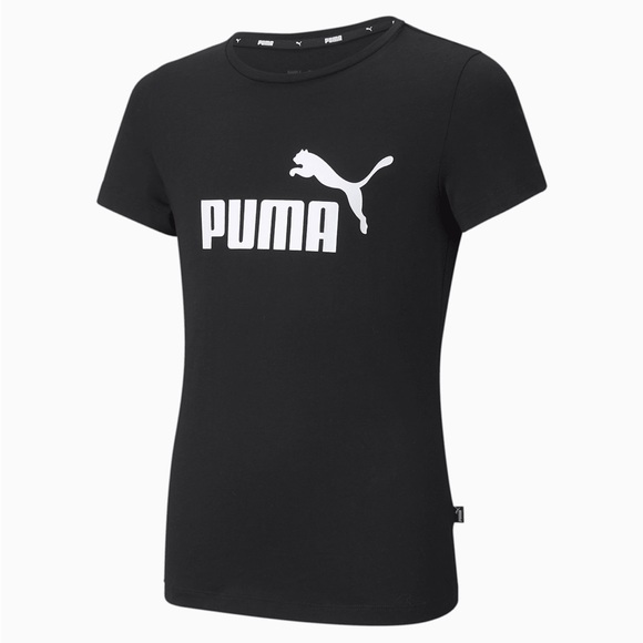 New Puma Women’s Regular Fit Logo Tee Black - Picture 1 of 7